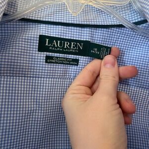 Blue and white check. Ralph Lauren. Classic fit. 16 neck. 34/35